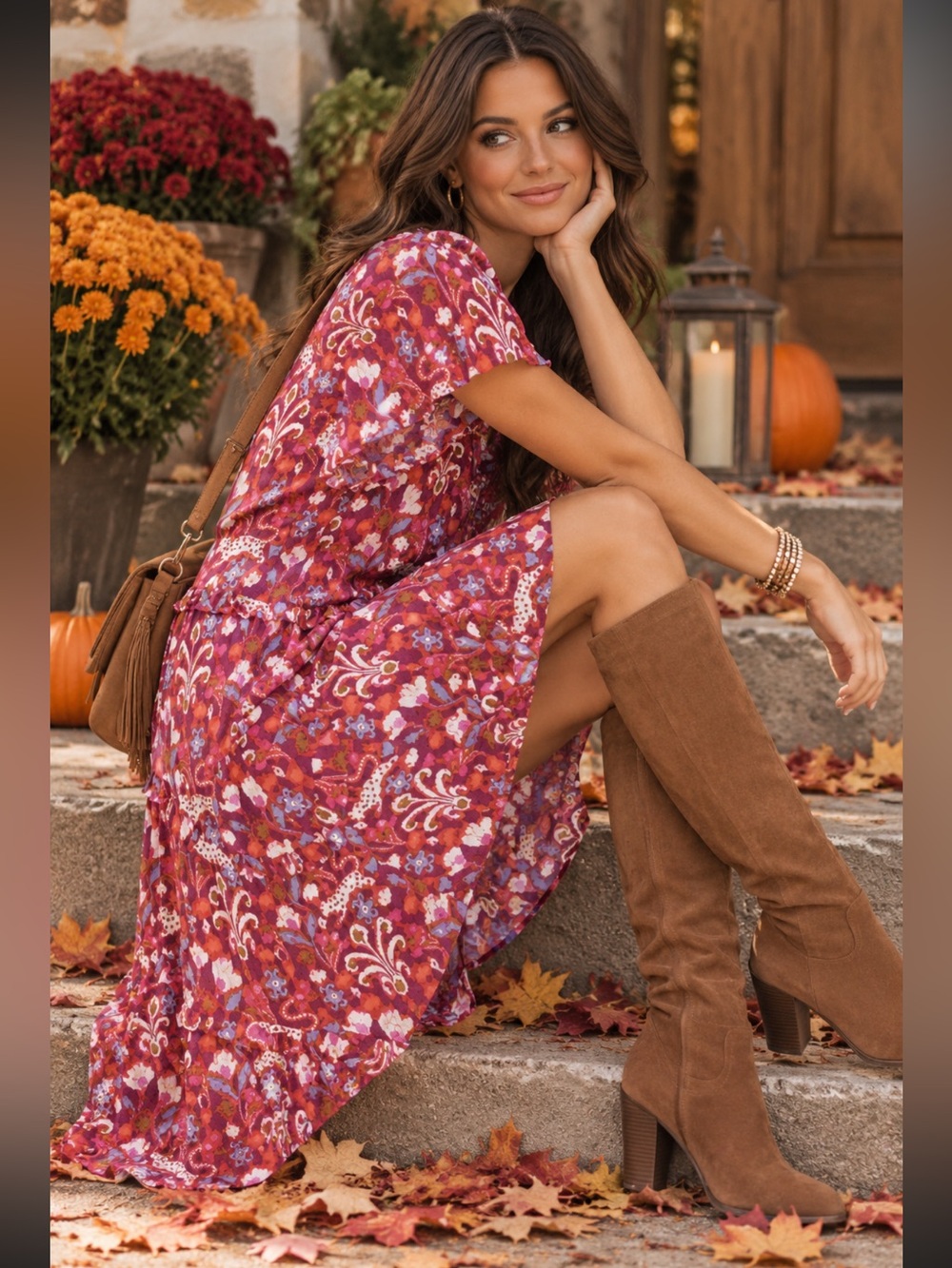 Anthropologie boho Red Robin tiered ikat mini dress